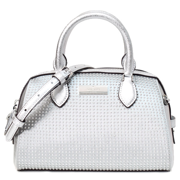 ケイトスペード バッグ katespade スタッズ ドリー レザー マディソン ダッフル 2way クロスボディ 斜め掛け ショルダー ボストン ハンドバッグ シルバーマルチ KI934【ブランド 新品 送料無料 正規 10倍 OUTLET 即日発送 】
