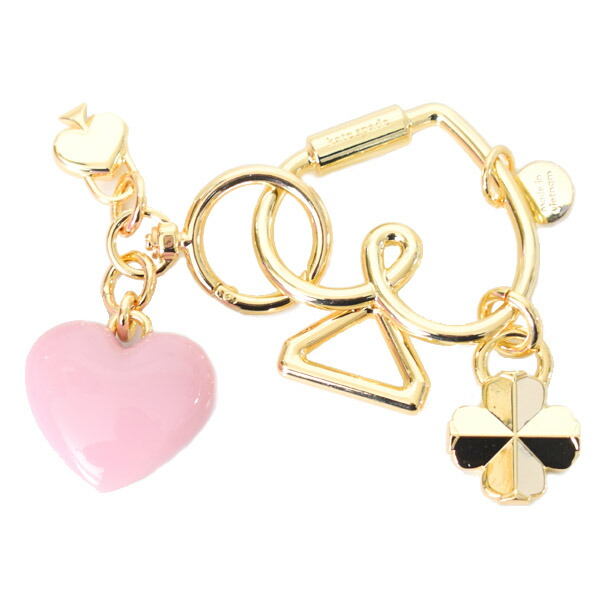 ケイトスペード キーホルダー katespade ハート フラワー メタル レジン ロゴ キーフォブ チャーム バッグチャーム チュチュピンク KN239【ブランド 新品 送料無料 誕生日 記念日 お祝い 正規 人気 安心 保証 ギフト 10倍 OUTLET】