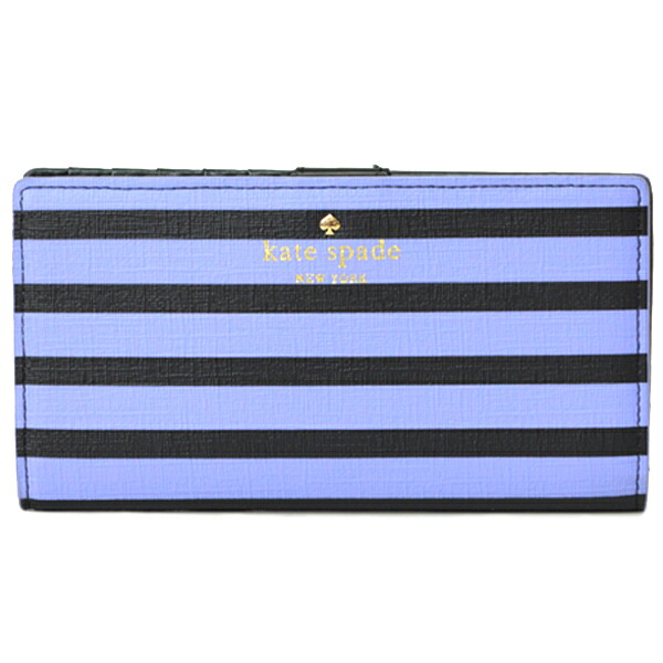 ケイトスペード カードケース katespade ボーダー コーティング レザー 二つ折り カードケース ブラック&times;パープル 4233 【ブランド 新品 送料無料 誕生日 プレゼント 正規 人気 レディース 安心 保証 包装 即日発送 代引無料 】｜ブランド専門店 パイクストリート