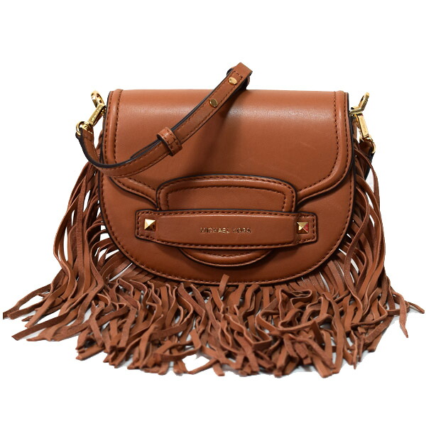 マイケルコース バッグ MICHAEL KORS ラムレザー キャリー スモール スリム サドル スタッズ フリンジ 2way ショルダー クラッチバッグ ブラウン 32F8G0CC5L【ブランド 新品 送料無料 プレゼント 正規 人気 安心 保証 ギフト 正規 OUTLET 包装 即日発送 代引無料】｜ブランド専門店 パイクストリート