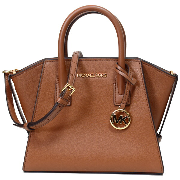 マイケルコース バッグ MICHAEL KORS レザー アヴリル ロゴ スモール トップ ジップ サッチェル 2way ショルダー クロスボディ ハンドバッグ ラゲージ 35F1G4VM2L【ブランド 新品 送料無料 即日発送 代引無料】