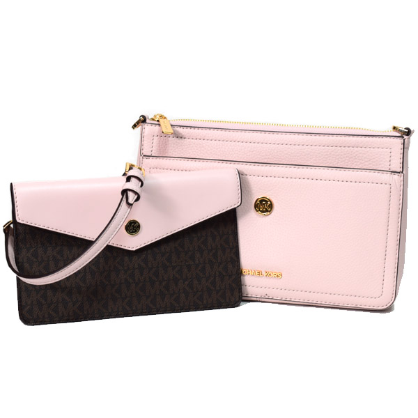 マイケルコース バッグ MICHAEL KORS レザー メイジー 3 IN 1 ポーチ付き クロスボディー ショルダー クラッチ バッグ パウダーブラッシュ 35T1G5MC2L【ブランド 新品 送料無料 誕生日 記念日 お祝い プレゼント 正規 人気 レディース 安心 OUTLET ギフト】