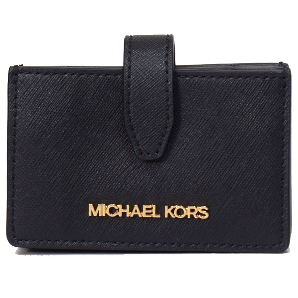 マイケルコース カードケース MK MICHAEL KORS レザー ジェット セット 蛇腹式 モノグラム アコーディオン 名刺入れ 定期入れ カードホルダー カードケース ブラック 35F2GTVD0L【ブランド 新品 送料無料 正規 人気 アウトレット 誕生日 プレゼント ギフト】