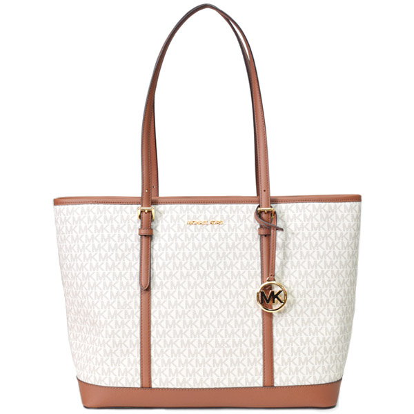 マイケルコース バッグ MICHAEL KORS レザー ジェット セット トラベル モノグラム ショルダー トートバッグ バニラ 35T0GTVT3V【ブランド 新品 送料無料 正規 10倍 OUTLET 即日出荷 アウトレット ギフト プレゼント 誕生日】