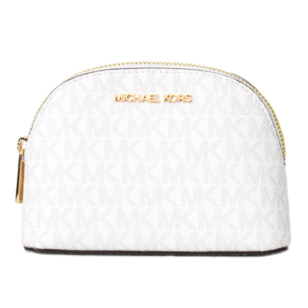 マイケルコース コスメポーチ MICHAEL KORS レザー モノグラム ロゴ ミディアム コスメティック ポーチ ホワイト 35S3GTVM2V【ブランド 新品 送料無料 誕生日 記念日 お祝い プレゼント 正規 人気 レディース 安心 保証 ギフト 】｜ブランド専門店 パイクストリート