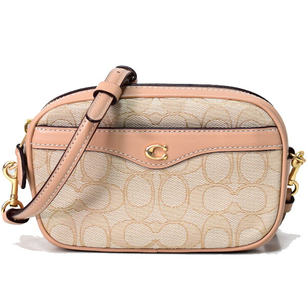 コーチ バッグ COACH シグネチャージャガード カーフレザー アイビー ロゴ 3way ショルダー 斜め掛け クラッチ ウエスト ヒップ バッグ ライトカーキ×ビーチウッド 38687【ブランド 新品 送料無料 誕生日 プレゼント 正規 人気 レディース 安心 保証 ギフト 】
