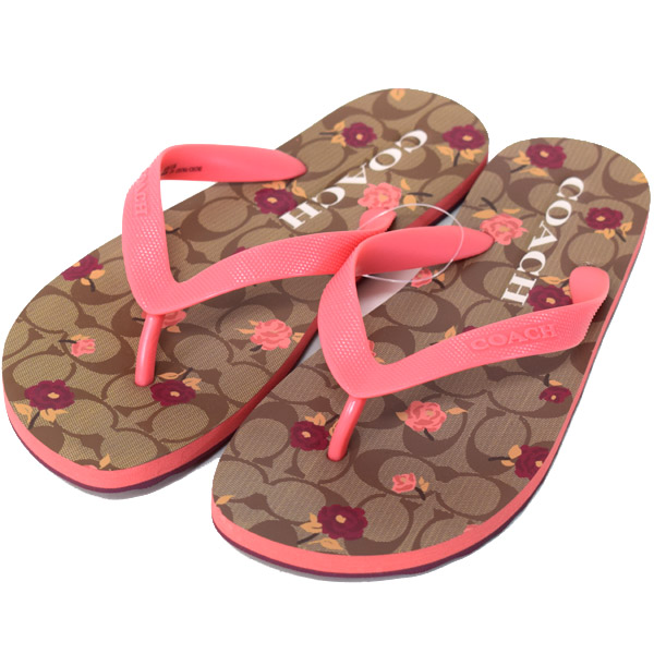 pink coach flip flops