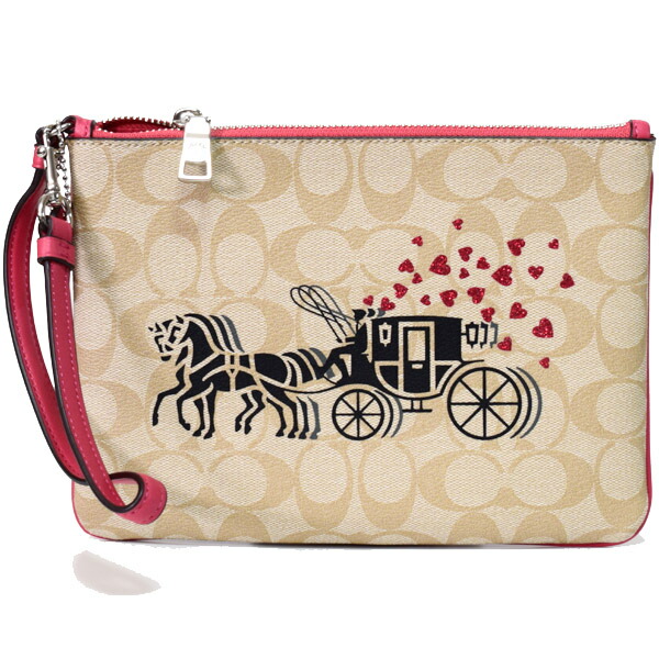 あ*の様 COACHポーチリストレット パックマン COACH】コーチ クロスグレインレザー ミズ・パックマン コーナー