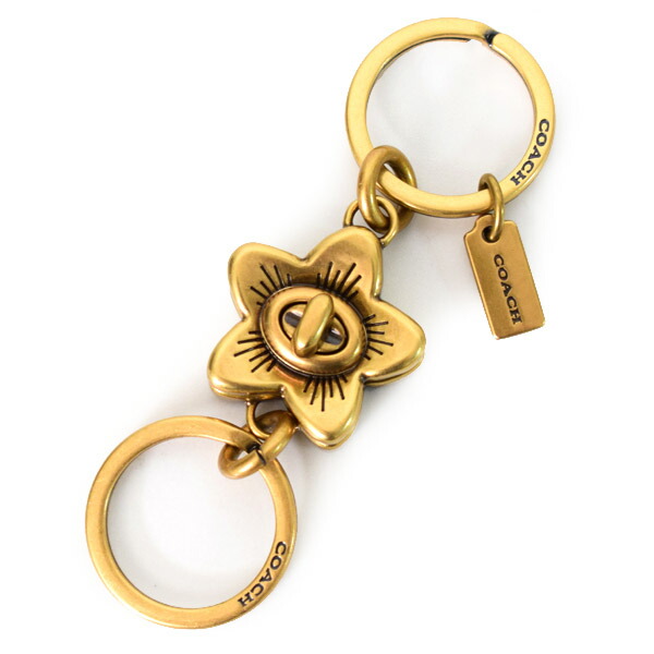 新品本物 楽天市場 コーチ キーホルダー Coach プレーテッドメタル ワイルドフラワー フローラル 花 ターンロック バレット キーリング キーホルダー ゴールド 6 ブランド 新品 送料無料 誕生日 正規 人気 安心 保証 包装 即日発送 ブランド専門店 パイク
