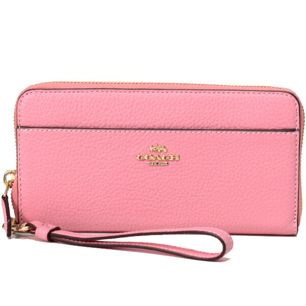 財布 コーチ クロスグレイン　レザー ピンク　本革　長財布　coach 楽天市場】コーチ 長財布 COACH クロスグレインレザー ロゴ