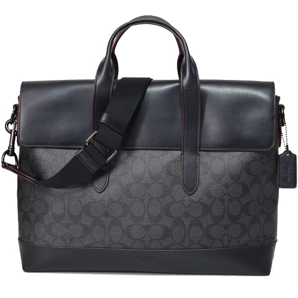 指導 カバン Coach メンズ 上塗カンバス 子牛なめし革 シグナチャー ハミルトン 折鞄 2way 企業 折鞄 肩口バッグ 黒 ブラック オックスブラッド Coach4190 商標名 新品 貨物輸送無料 Outlet 即日逓送 代引無料 コーチ全品10倍加要領 送料無料 代引無料 即納適当 Coach逃路