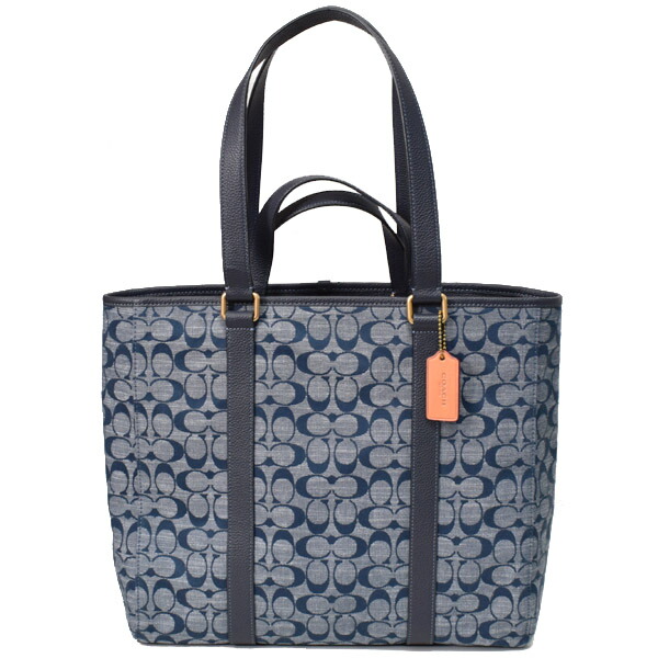 コーチ メンズ トートバッグ COACH 2WAY バッグ デニム ネイビー コーチ メンズ トートバッグ COACH 2WAY バッグ デニム ネイビー