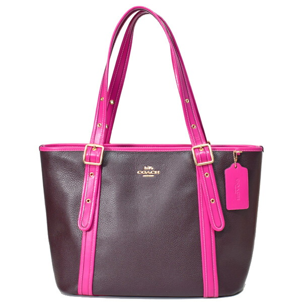 コーチ バッグ COACH ぺブルレザー アシュトン カラーブロック ロゴ ジップ トップ トートバッグ オックスブラッド×ピンク CM080【ブランド 新品 送料無料 正規 安心 保証 10倍 包装 即日発送 】 32,370円