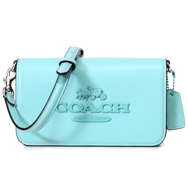 コーチ バッグ COACH スムースレザー トニー ロゴ フラップ 2WAY クラッチ クロスボディー 斜めがけ ショルダーバッグ フェイディドブルー CT778【新品 送料無料 正規 人気 安心 保証】