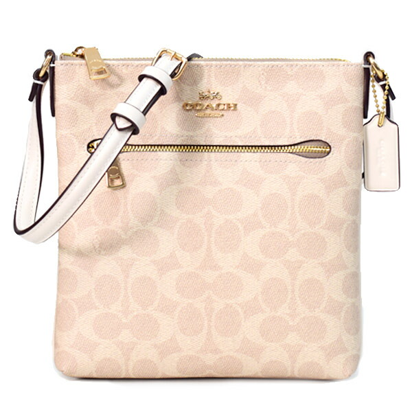 コーチ バッグ COACH コーティングキャンバス レザー シグネチャー ミニ ローワン ファイル バッグ クロスボディ 斜めがけ ショルダーバッグ サンド×チャーク CW325【新品 送料無料 正規 保証 10倍 即日発送 】