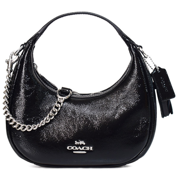 コーチ バッグ COACH パテントレザー 三日月型 カルメン ミニ ロゴ 2way チェーン クロスボディ 斜め掛け ショルダーバッグ ハンドバッグ ブラック CW036【新品 送料無料 正規 保証 10倍 即日発送 】 27,860円