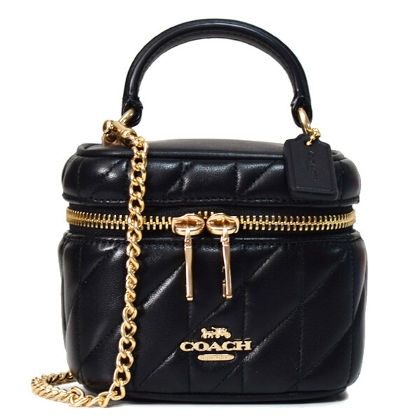 コーチ バッグ COACH レザー キルティング アヴァ ロゴ スクエア ボックス チェーン クロスボディ 2WAY 斜め掛け ショルダー ハンドバッグ ブラック CY730【新品 送料無料 正規 安心 保証 包装 即日発送】｜ブランド専門店 パイクストリート 27,306円