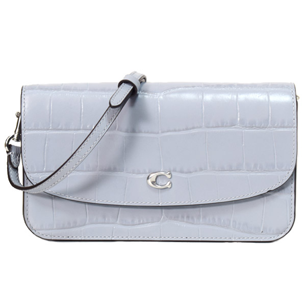 コーチ バッグ COACH クロコダイル エンボスドレザー ヘイデン フラップ 2WAY クラッチ クロスボディ 斜めがけ ショルダーバッグ グレーブルー C8941【新品 送料無料 正規 安心 保証 包装 即日発送】