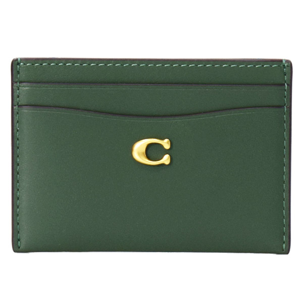 コーチ カードケース COACH レザー エッセンシャル C ロゴ カードケース スリム パスケース 定期入れ 名刺入れ ハンターグリーン CM435【ブランド 新品 送料無料 誕生日 プレゼント 正規 人気 レディース 安心 保証 ギフト 10倍 OUTLET 包装 即日発送 】