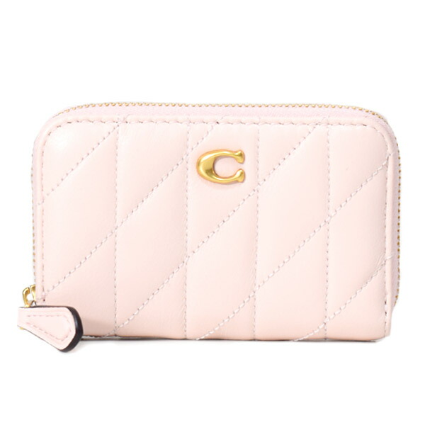 コーチ カードケース COACH レザー キルティング ピロー ロゴ スモール ジップ アラウンド スクエア スリム コインケース ブラッシュ CM505【ブランド 新品 送料無料 誕生日 プレゼント 正規 人気 レディース 安心 保証 ギフト 10倍 OUTLET 】