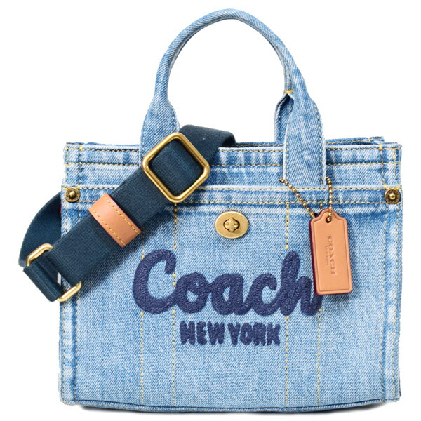 コーチ バッグ COACH デニム カーゴ トート 刺・墸 20 ミニ ロゴ 2WAY クロスボディ ショルダー ハンドバッグ キャンバストート インディゴ CZ100【ブランド 新品 送料無料 正規 安心 保証 10倍 包装 即日発送 】