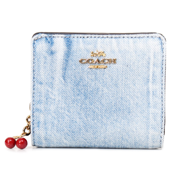 コーチ職 札入れ COACH ジーンズ さくらんぼ なめし革 ロゴタイプ 惹きつける パウダーコンパクト 隙間 ウォレット 二つ折り 札入れ ライトインディゴ CEC35【新品 貨物輸送無料 置き目 一般受け 楽になること 引き受ける 10倍 OUTLET 即日送りとどける】