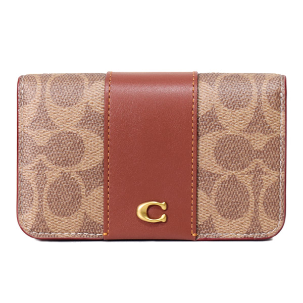 コーチ カードケース COACH コーティングキャンバス レザー シグネチャー エッセンシャル スリム カードケース 二つ折り コインケース パスケース 定期入れ 名刺入れ タンキャラメル CR542【ブランド 新品 送料無料 誕生日 プレゼント 正規 人気】|ブランド専門店 パイクストリート