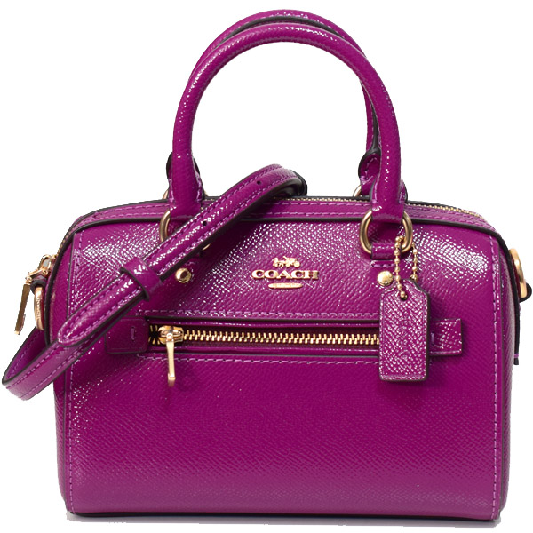 コーチ バッグ COACH レザー ミニ ローワン パテント サッチェル クロスボディ 2WAY ボストンバッグ ダークマジェンタ CE631【ブランド 新品 送料無料 誕生日 プレゼント 正規 人気 レディース 安心 】｜ブランド専門店 パイクストリート