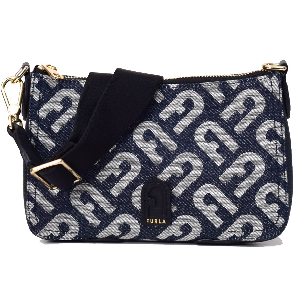 フルラ バッグ FURLA デニム レザー モノグラム クロスボディ 斜めがけ ショルダーバッグ トニーブルーデニム WB00397【ブランド 新品 送料無料 誕生日 記念日 お祝い プレゼント 正規 人気 レディース 安心 保証 アウトレット ギフト】｜ブランド専門店 パイクストリート