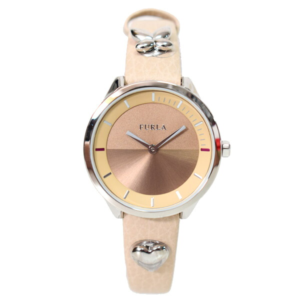 フルラ 時計 FURLA レザー ピン クリスタル スタッズ ハート 星 蝶 レディース ウォッチ 腕時計 クリーム R4251102540【ブランド 新品 送料無料 誕生日 記念日 お祝い プレゼント 正規 人気 レディース 安心 保証 包装 即日発送 代引無料 】