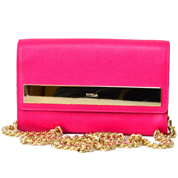 フルラ バッグ FURLA コーティング レザー チェーンショルダー 斜めがけ ショルダー クラッチバッグ ピンク 787414【ブランド 新品 送料無料 誕生日 記念日 お祝い プレゼント 正規 人気 レディース 安心 保証 包装 即日発送 】