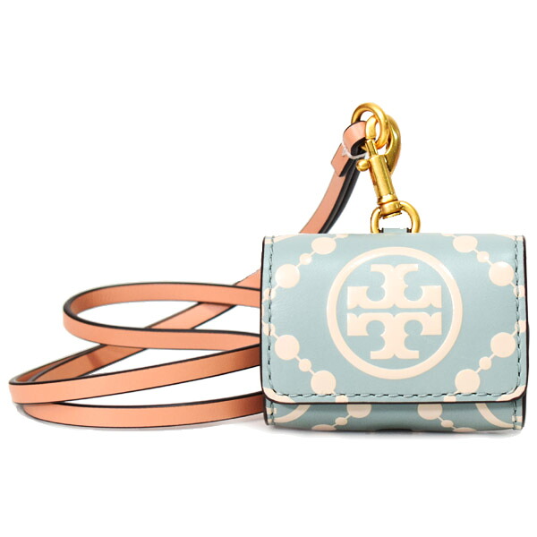 トリーバーチ エアーポッズケース TORY BURCH airpods pro 2rd レザー ロゴ ストラップ付 イヤホン エアーポッズ ケース ブルーセラドン 88185【ブランド 新品 送料無料 記念日 プレゼント 正規 人気 レディース 安心 保証 アウトレット ギフト 誕生日】