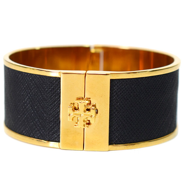 トリーバーチ ジュエリー TORY BURCH レザー ブラス ロゴブレス ワイド ブレスレット バングル ブラック&times;ゴールド 20190918b【ブランド 新品 送料無料 誕生日 記念日 お祝い プレゼント 正規 人気 レディース 安心 保証 ギフト 10倍 OUTLET 包装 即日発送 代引無料】｜ブランド専門店 パイクストリート