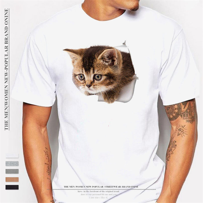 楽天市場】猫 tシャツ メンズ 3D tシャツ 白 半袖 大きいサイズ