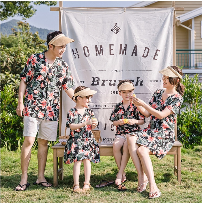 市場 子供ページ レディース お揃い 親子お揃い ルック 親子コーデ 親子ペア アロハシャツ メンズ ママ 親子 ペアルック ワンピース