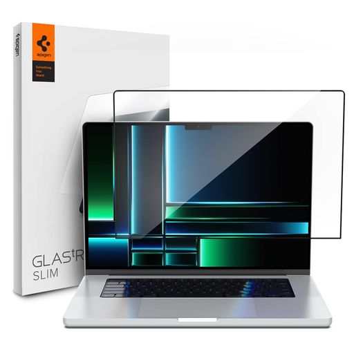 SpigenMacBookPro14インチM5Max/M5Pro/M5/M4Max/M4Pro/M4/M3Max/M3Pro/M3/M2Max/M2Pro/M1Max/M1Pro強化ガラスフィルム9H硬度フルカバー