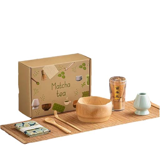 抹茶7点セットお点前セット日本茶セット茶道具セット抹茶茶道茶碗百本立茶筅茶筅立て茶杓抹茶粉末泡立て器(木)