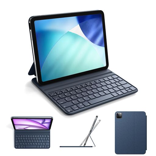 HOUiPadAir11インチM2/M3/iPadAir10.9インチ(第4世代・第5世代)/iPadPro11インチ(第1/2/3/4世代)対応キーボード付きケース【日本語配列】磁気吸着大型キーキャップ設計