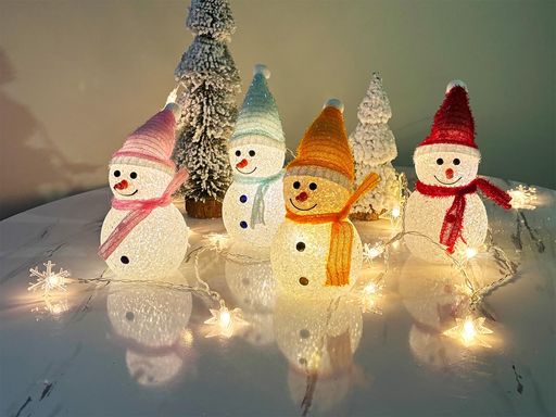 LANITOクリスマスライト雪だるまライト卓上置物ライト4色セットLEDランタンキャンドルライトクリスマスランタンクリスマス装飾ライトクリスマス飾り卓上置物雰囲気作り部屋玄関飾り