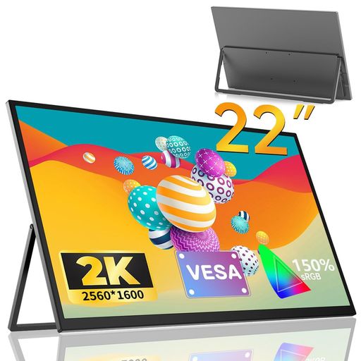 EVICIV移動性管する22in2K大画面QLED移動性見せびらかす独立独歩型照明ランプ付き添い人携帯型管する非光輝2560x1440150%sRGBIPS液晶ダイアログボックス飾りつけVESA相応うHDR持ちはこぶ補欠選手管する