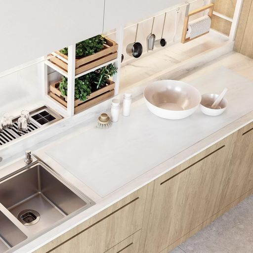 SUPERKITCHEN大判シリコンマット125x40cmキッチン調理台保護マットカット可能調理台保護シート滑り止め耐熱シート傷防止カウンタープロテクター