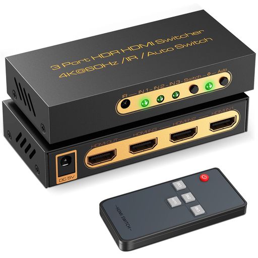 HDMI2.0切替器3入力1出力/4K60Hz3D HDCP2.2HDR対応/ Amazon | HDMI2.0切替器 5入力1出力【PS5/PS4/Nintendo Switch