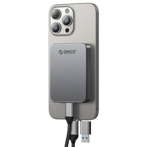 ORICO1結核症外信用販売SSD磁石式iPhone16ProMax相応う4K120fpsProResHDR身をもって録画USB3.2Gen1最大限度460MB/sUSB-C/A両用有線テレビ磁着目論む軽銀アロイ