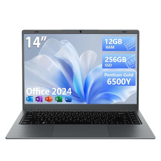 TRHROノートパソコン Office2024搭載 14インチ 12GB RAM 256GB 大容量SSD IPS液晶 1920x1080FHDディスプレイ 1.4kg 超軽量 薄型ノートPC Office 2024搭載 日本語印字 US配列|ハピナイス 店