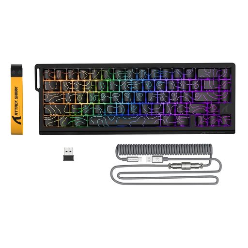 ATTACKSHARKX68PROHEゲーミングキーボードラピッドトリガーキーボード三つの接続モードワイヤレス/Bluetooth/有線8K磁気式アナログスイッチ全キーRT0.01mm8KポーリングレートRGBキーボード