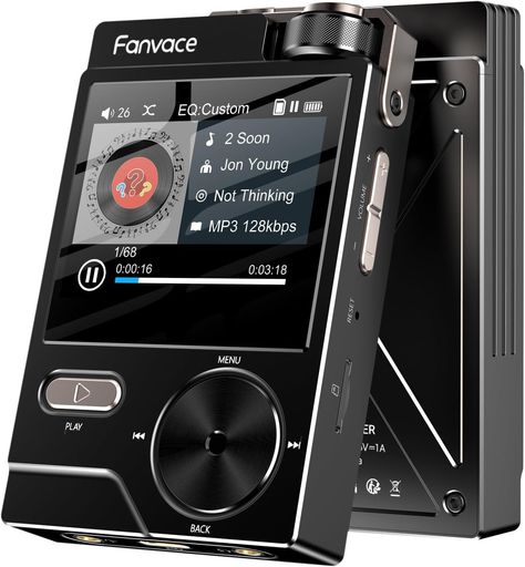 Fanvace MP3プレーヤー ハイレゾ 64GB TFカード付き HiFi音楽プレーヤー HiFi音質 デジタルオーディオプレーヤー ロスレス DSD 2000mAhバッテリー内蔵 MP3・AAC・FLAC・APE・WAV・WMA・OGG・DSD対応｜ハピナイス　店
