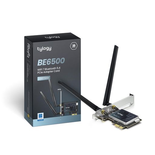 TylogyWiFi7BE6500MbpsPCIeトライバンドネットワークカード2.4GHz/5GHz/6GHzBluetooth5.4WPA3内蔵のMediaTekMT7925Windows11(64ビット)相応う