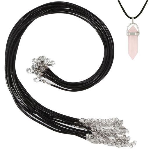 楽天市場】卸売り ネックレス紐 50本セット 黒×シルバー カニカン