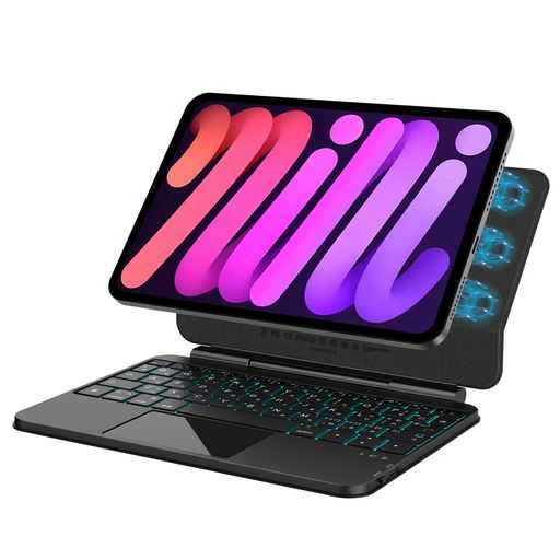 BETTDOWマジックキーボード2024Mini7A17Pro第7世代&2021Mini6第6世代8.3インチ対応磁気キーボードケースMini第6/7世代通用トラックパッド付き7色バックライト付き高感度磁気吸着ケース