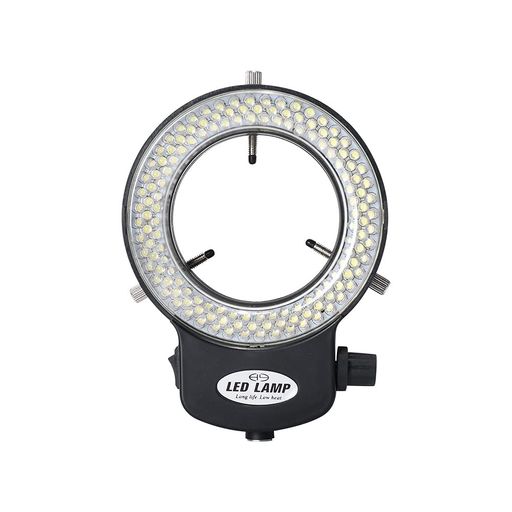 HAYEALEDリングライト実体顕微鏡用LED照明ライトLED照明装置144LEDビーズ光源輝度調整でき顕微鏡カメラのレンズ直径30MM-60MM用電源アタプタ付き